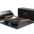 Laden Sie das Bild in den Galerie-Viewer, BAMBOO - 2024 7477 Bluelight Designer Sonnenbrille Handgefertigt aus Edlem Naturholz