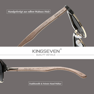 KINGSEVEN™ - 2023 Bamboe Designer Zonnebril Handgemaakt van Fijn Natuurlijk Hout