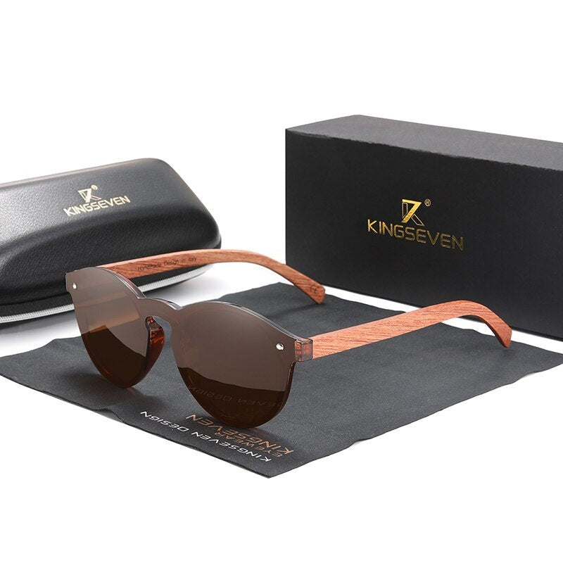 BAMBOO™ - 2023 7717 Designer Sonnenbrille Handgefertigt aus Edlem Natur Holz