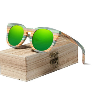 BAMBOO™ - 2023 3553 modieuze zonnebril Handgemaakt van fijn, natuurlijk hout