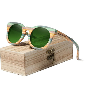 BAMBOO™ - 2024 3553 Fashion Sonnenbrille Handgefertigt aus Edlem Naturholz