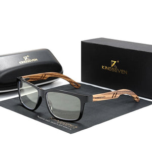 BAMBOO - 2024 7477 Bluelight Designer Sonnenbrille Handgefertigt aus Edlem Naturholz