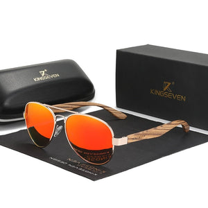 BAMBOO - 2024 7171 Designer Sonnenbrille Handgefertigt aus Edlem NATUR-HOLZ
