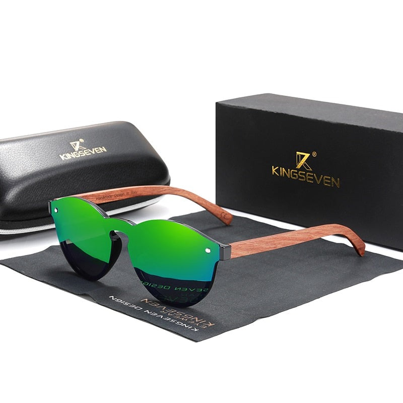 BAMBOO™ - 2023 7717 Designer Sonnenbrille Handgefertigt aus Edlem Natur Holz