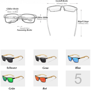 BAMBOO™ - 2024 Designer Sonnenbrille Handgefertigt aus Edlem Naturholz