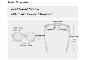 BAMBOO™ - 2023 3553 Fashion Sonnenbrille Handgefertigt aus Edlem Naturholz