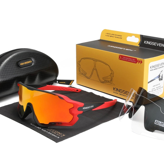 Kingseven  2024 Premium Sport/Fahrradbrille 100% Polarisiert maximale Klarheit, Komfort und Schutz
